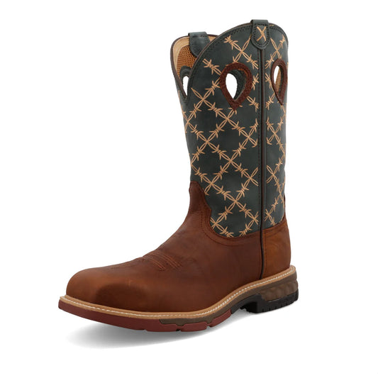 12" Western Work Boot - Mocha & Slate - MXBN002