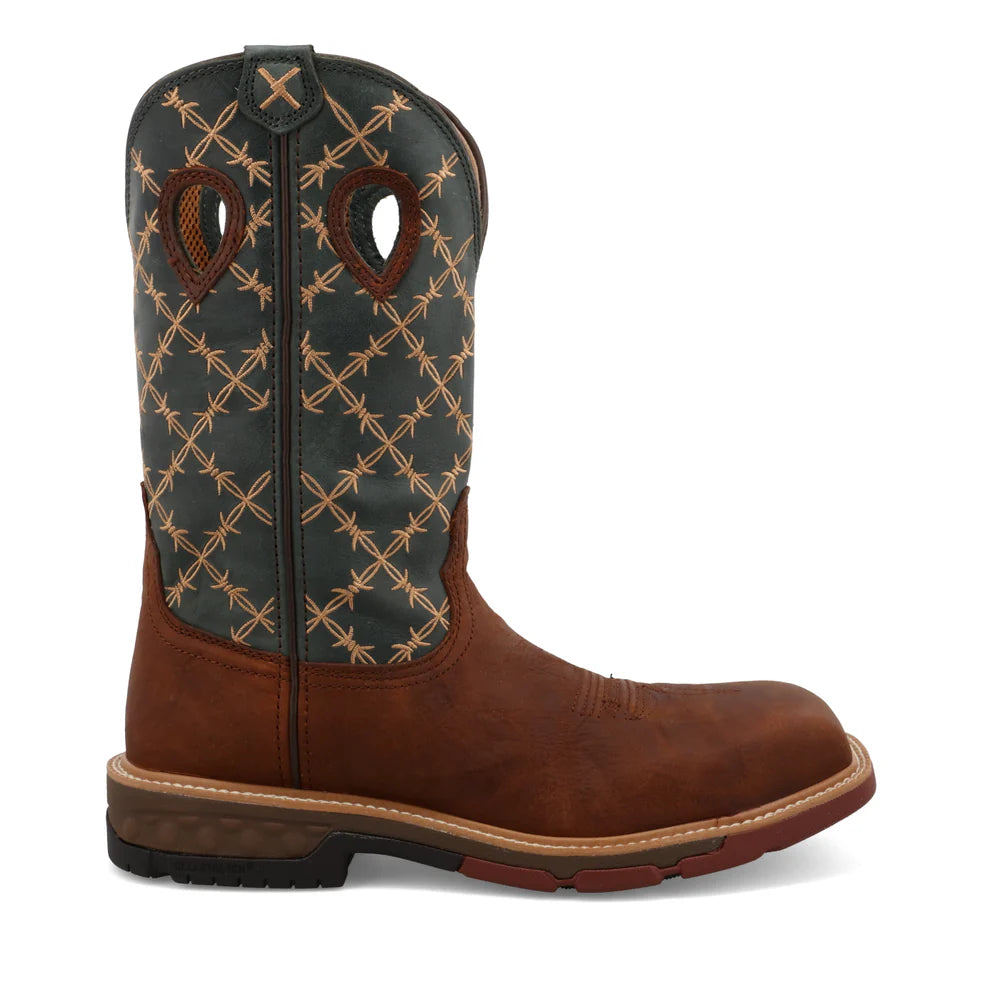 12" Western Work Boot - Mocha & Slate - MXBN002
