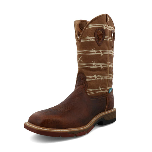 12" Western Work Boot - Rustic Brown & Lion Tan - MXBAW05
