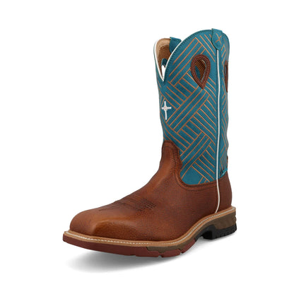 12" Western Work Boot - Sequoia & Turquoise - MXBAW07