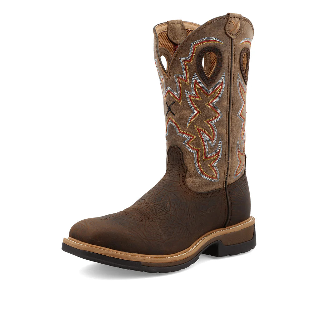 12" Western Work Boot - Taupe & Bomber - MLCA001