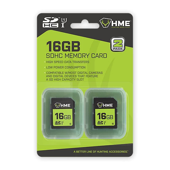 HME Products 16GB SD Memory Cards, SDHC, 2-Pack