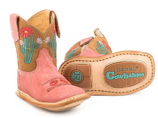 Roper Infant Girls Cowbaby Cactus Western Boots Square Toe