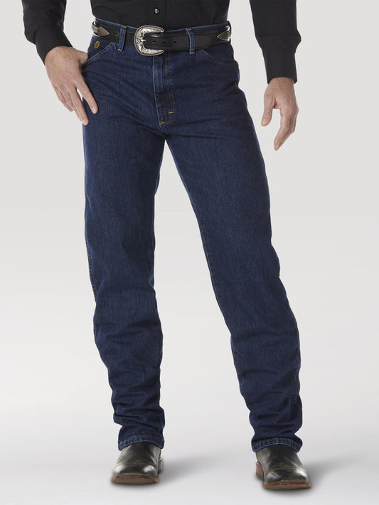 Person wearing blue jeans with a black belt on a white background