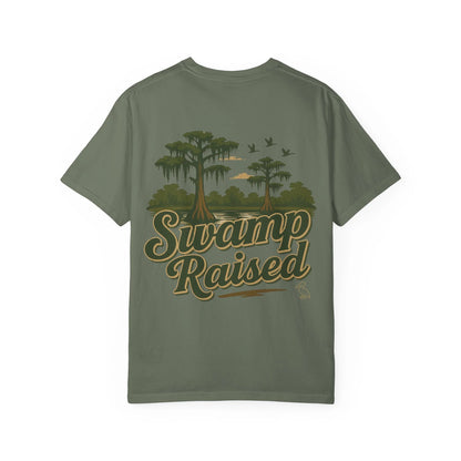 Green t-shirt with graphic design and text 'Call Me Big Papa' on a white background