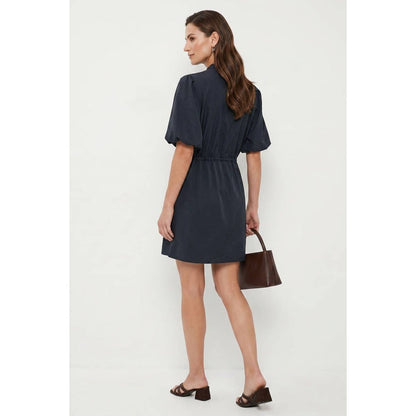 Naked Zebra - Puff Sleeve Cinched Waist Mini Dress