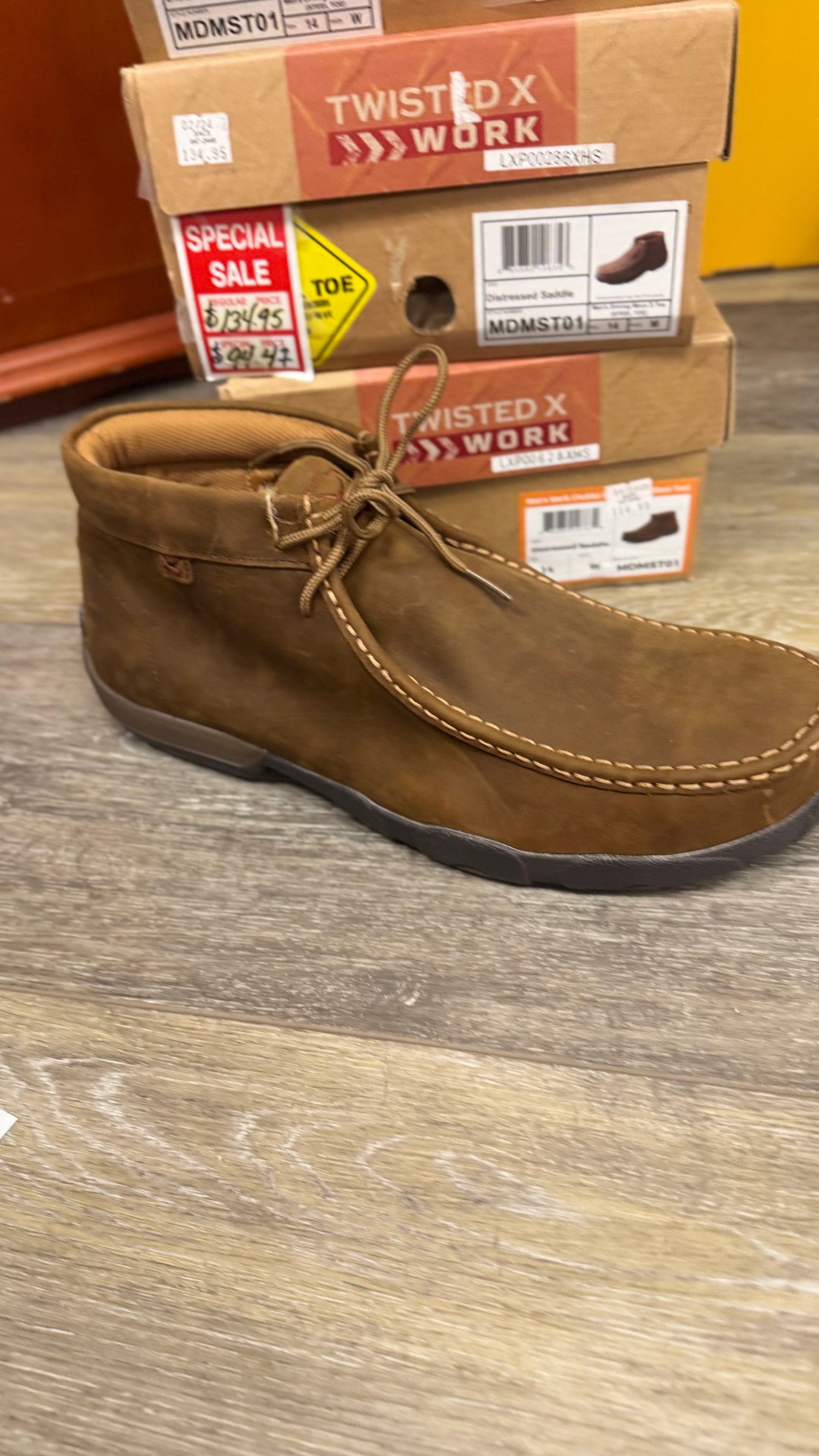 Men’s Work Driving Moc - Distressed Saddle MDMST01