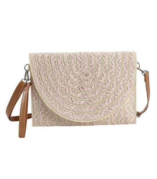 PINK WOVEN SUMMER CLUTCH