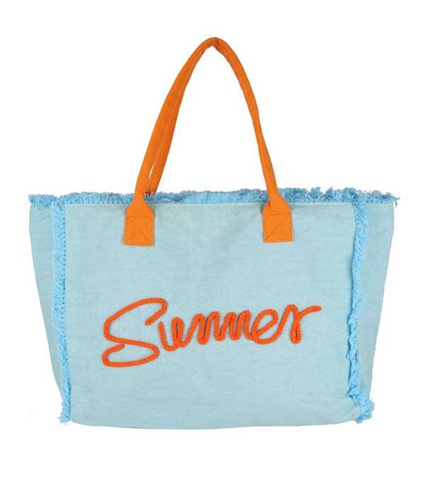 Summer Rope Letter Canvas Tote Bag