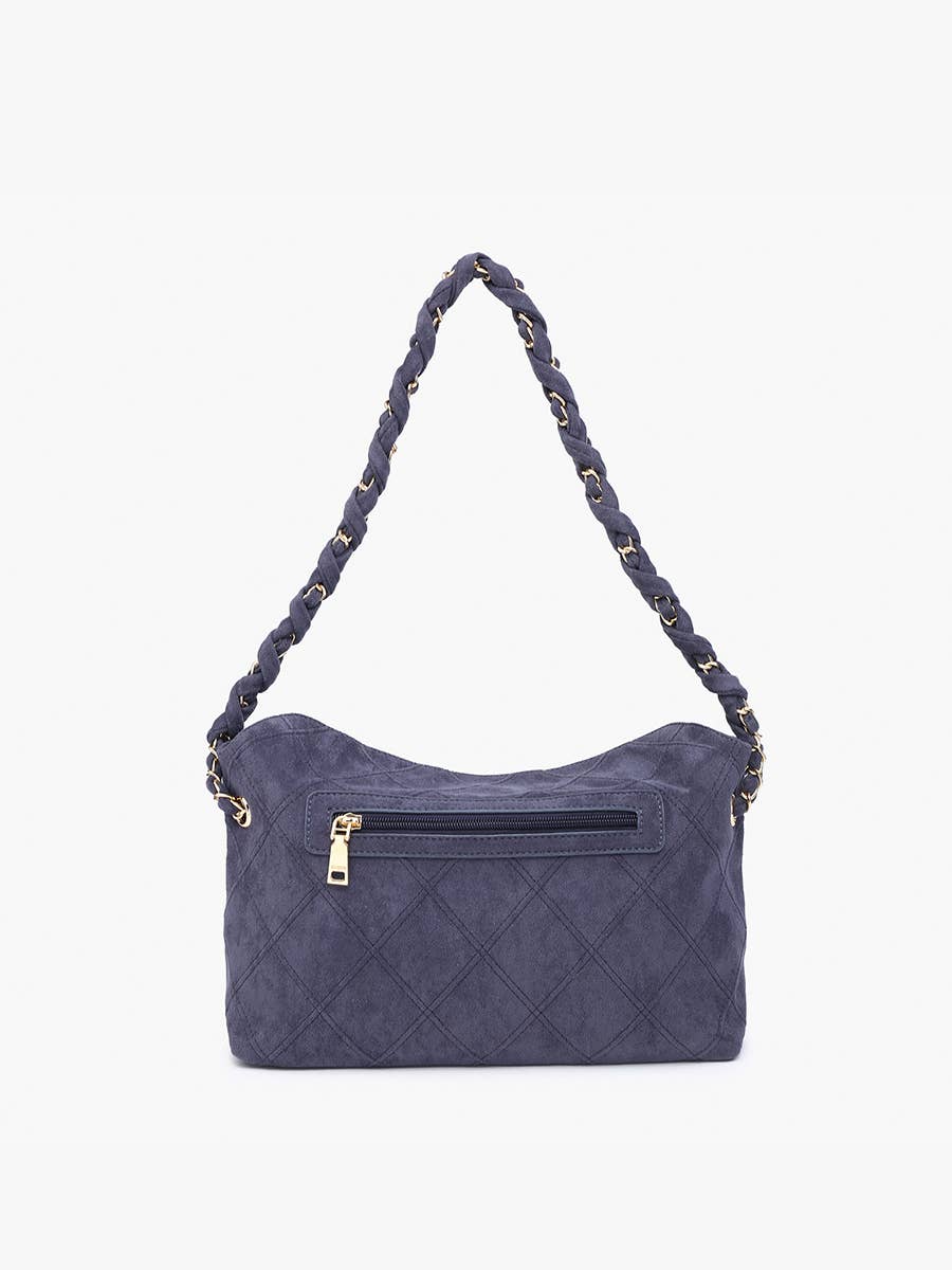 Jen & Co. - Dominique Faux Suede Quilted Shoulder Bag | M2549