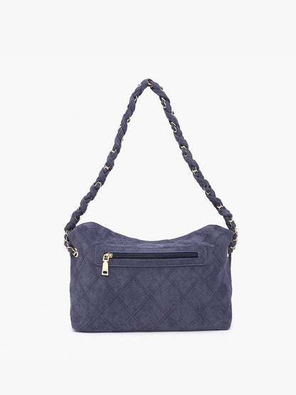 Jen & Co. - Dominique Faux Suede Quilted Shoulder Bag | M2549