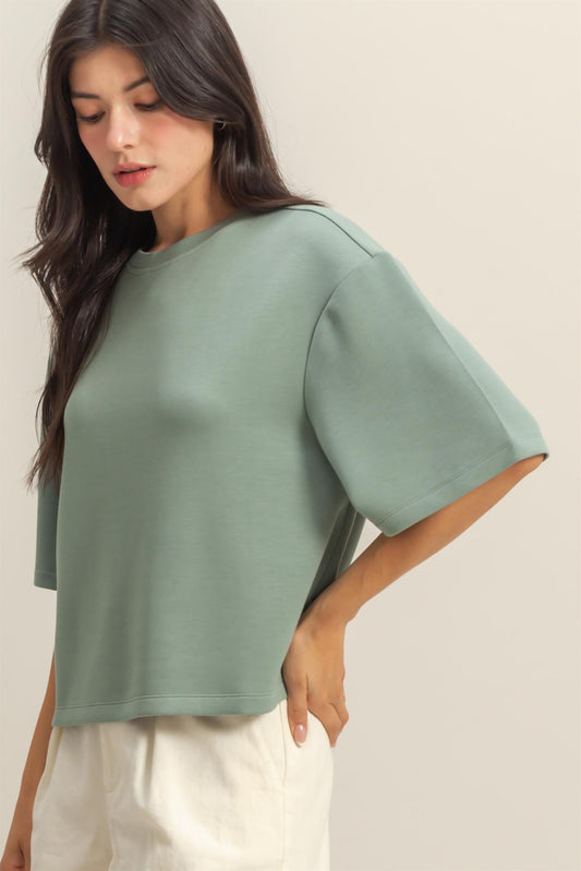 Scuba Drop Shoulder Everyday Basic Top