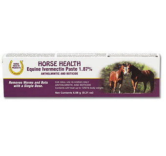 HORSE HEALTH EQUINE IVERMECTIN PASTE APPLE FLAVOR 1.87% TUBE
