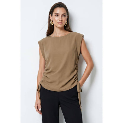 Naked Zebra - Ruched Side Short Sleeve Top