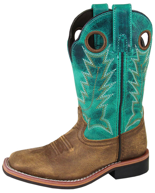 Smoky Mountain Kid's Jesse Brown Distress/Turquoise Leather Western Boot - 3851C