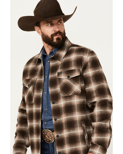 Rock & Roll Denim Men's Plaid Print Snap Shacket- CHARCOAL