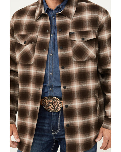 Rock & Roll Denim Men's Plaid Print Snap Shacket- CHARCOAL