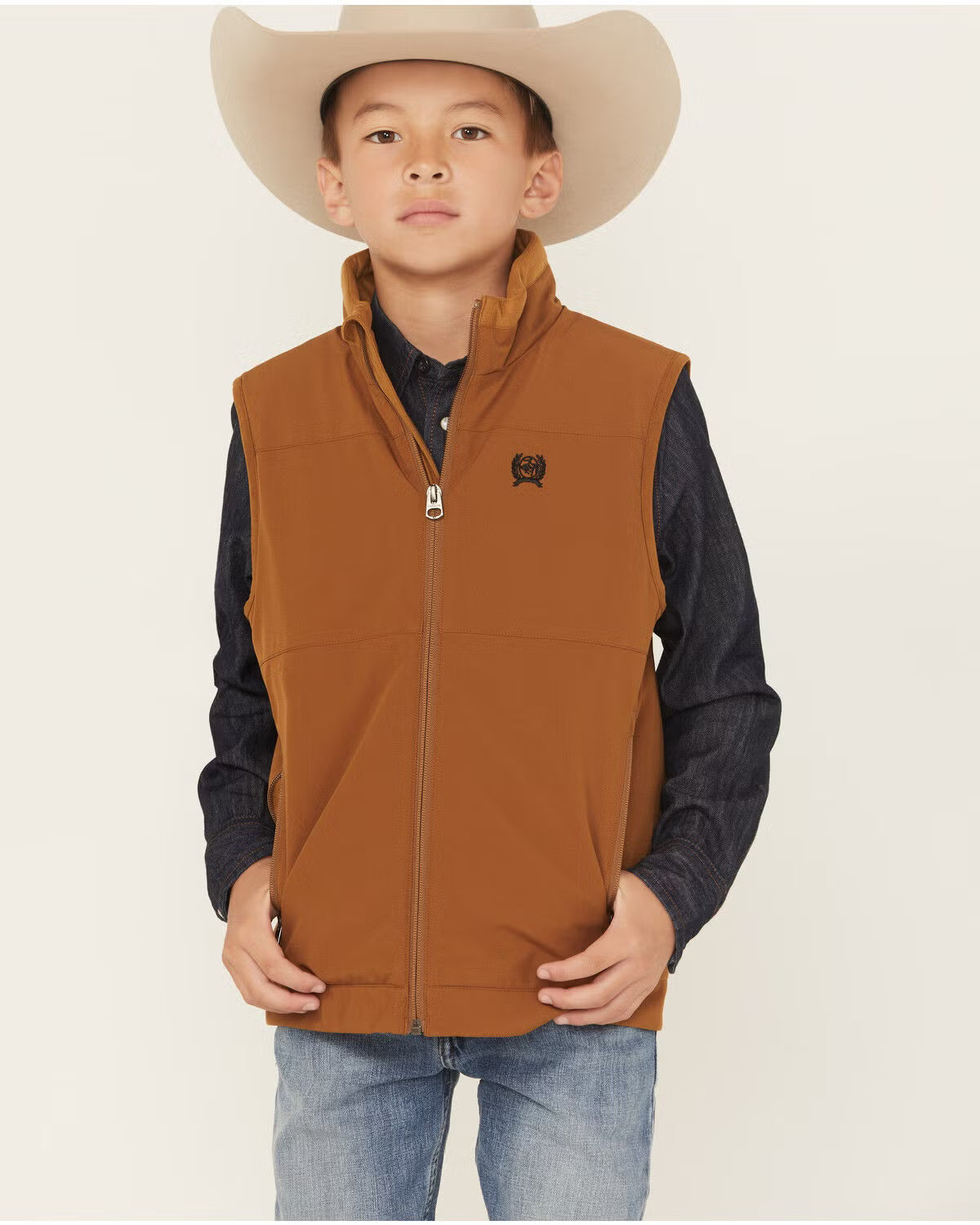 Cinch Boy’s Brown Polyester Canvas Vest