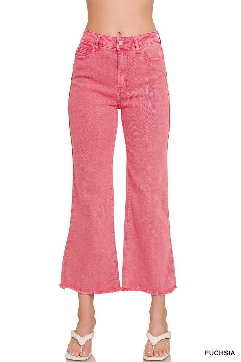 Pink jeans on a white background