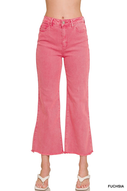 Pink jeans on a white background