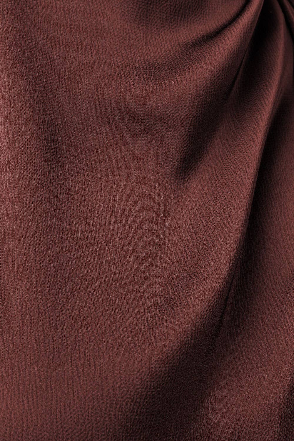 Naked Zebra - Mock Neck Draped Textured Satin Fall Blouse