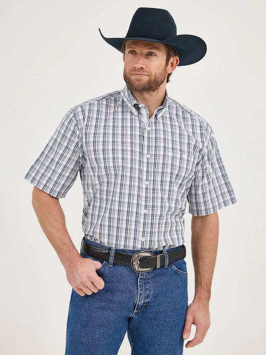 Wrangler® George Strait Collection One Pocket Short Sleeve Shirt - Blue - 2365407