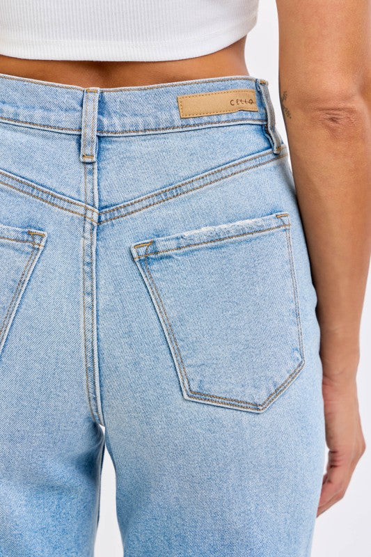 Cello Super High Rise Dad Jean with Mini Slit