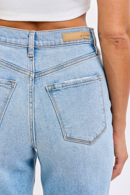 Cello Super High Rise Dad Jean with Mini Slit