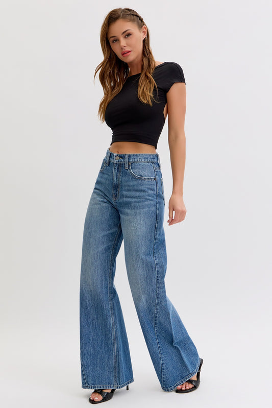 Cello High Rise Wide Leg With Curved Side Seam