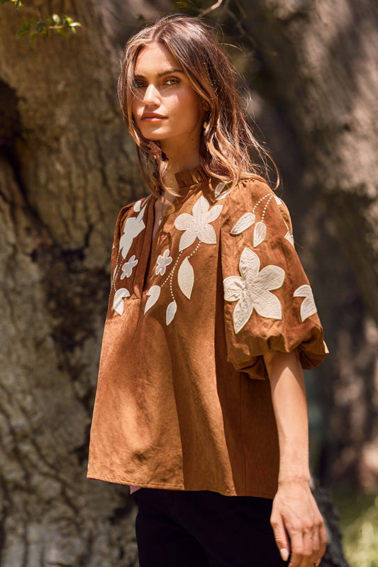 Washed Suede Top