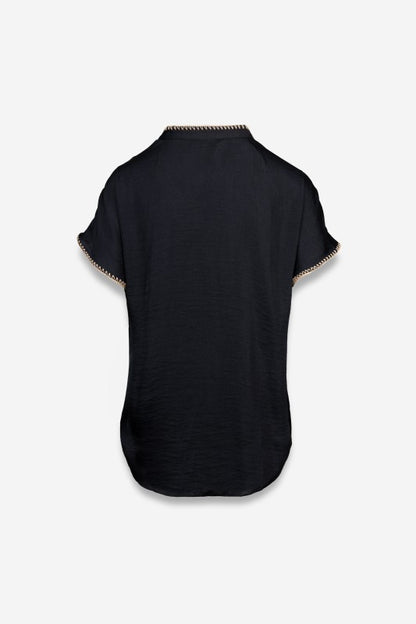 Whipstitch Drop Shoulder Regular Blouse