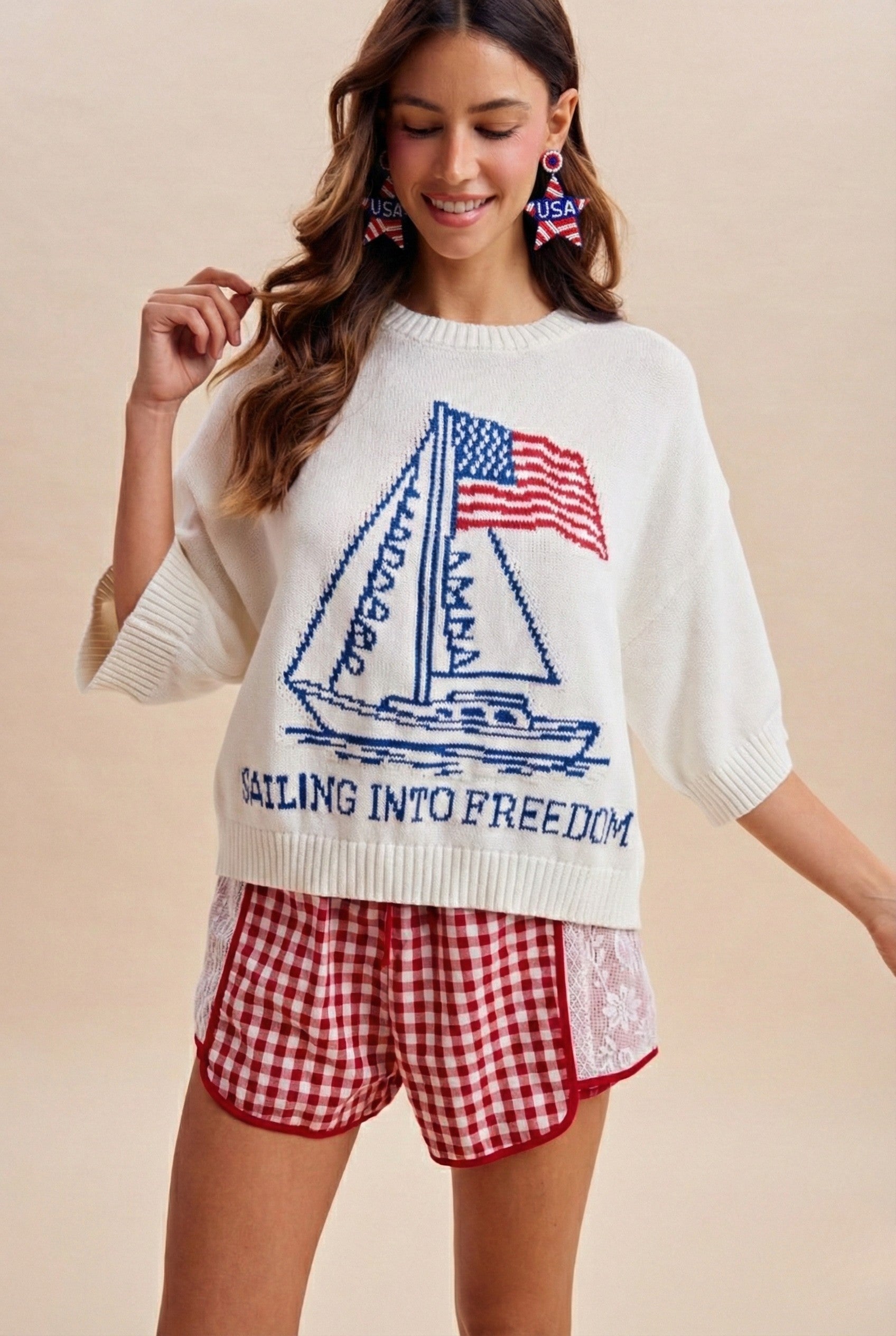 Boat&usa Flag Graphic Sweater