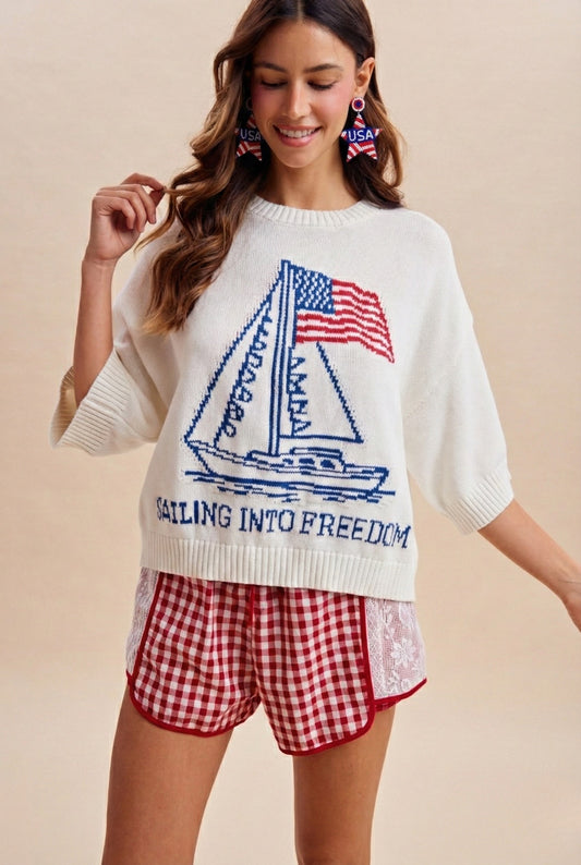 Boat&usa Flag Graphic Sweater