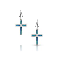 Montana Silversmiths Women's Opal Cross Earrings