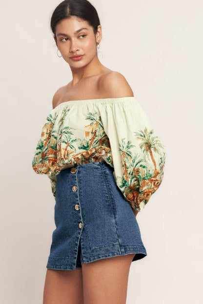 Denim Button Skort - IP9158