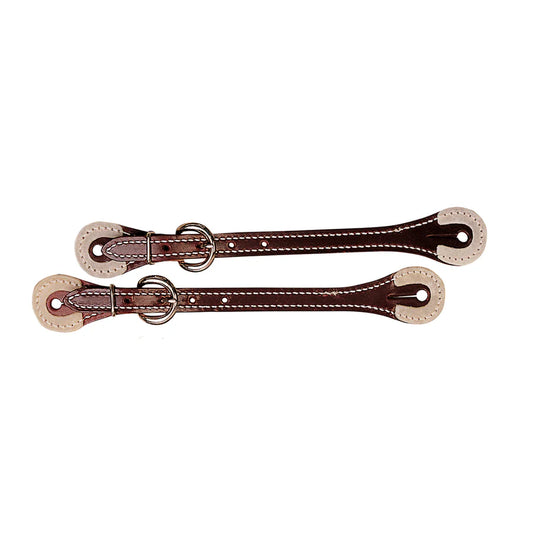 Spur Straps with Rawhide Corners/Burgundy