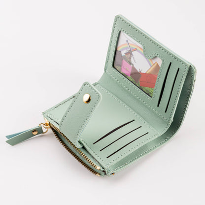 Hana - Compact Diamond-Stitched Pattern ID Window Wallet