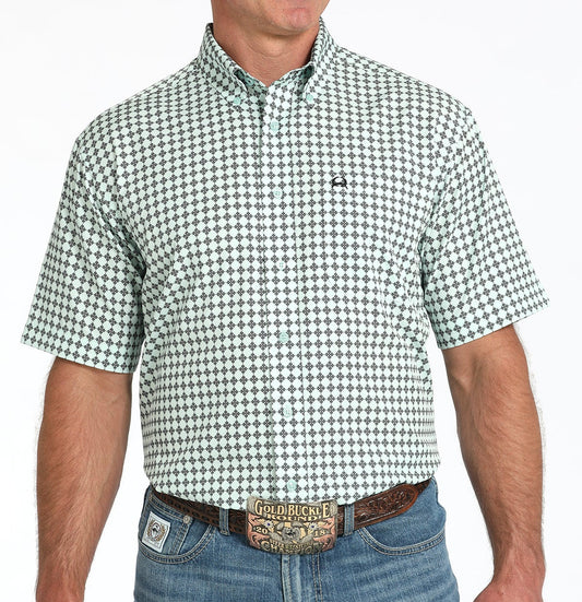 Cinch ArenaFlex Light Green Print - Men’s Shirt