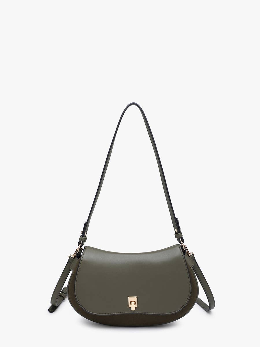 Jen & Co. - Quinn Faux Suede Shoulder Bag w/ Push Lock | M2850