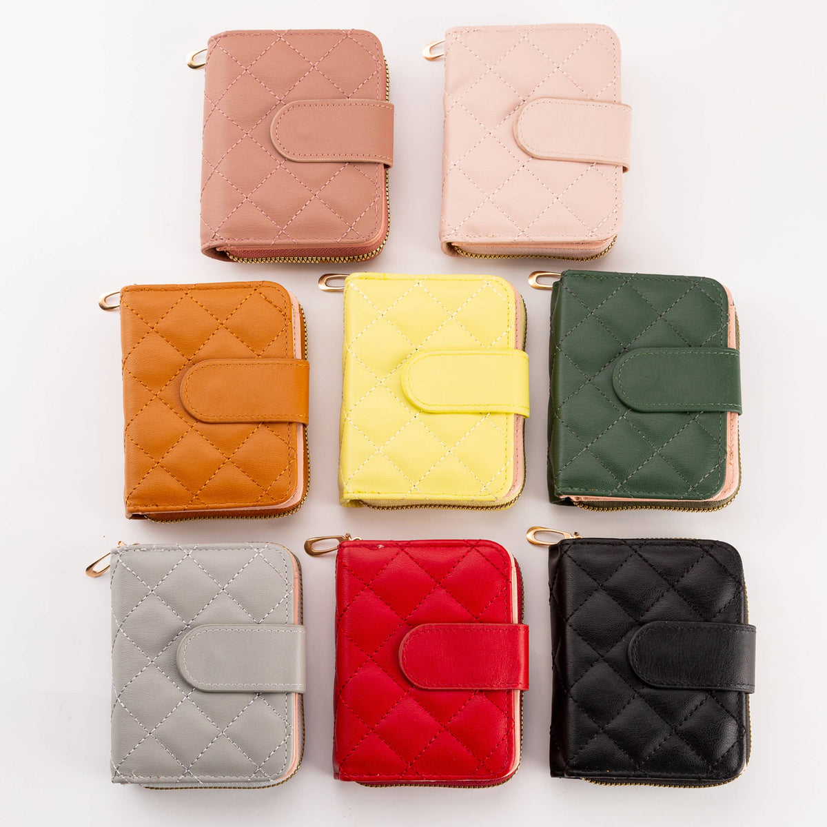 Hana - Diamond-Stitched Pattern Multi Slot  ID Window Wallet
