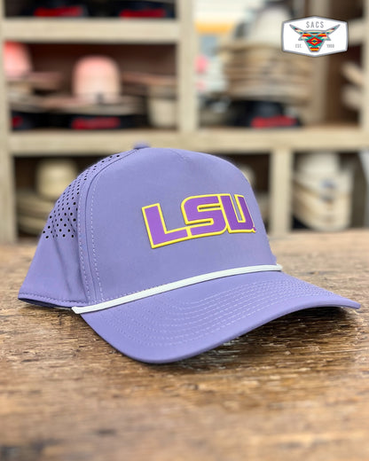 "LSU Purple Block" Curved 5 Panel Rope Hat