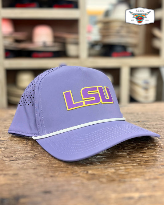 "LSU Purple Block" Curved 5 Panel Rope Hat