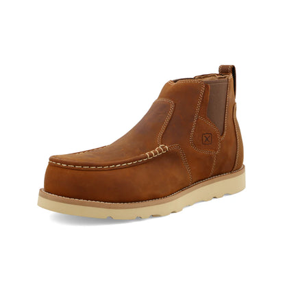 4" Work Chelsea Wedge Sole Boot - Oiled Saddle - MCAN001