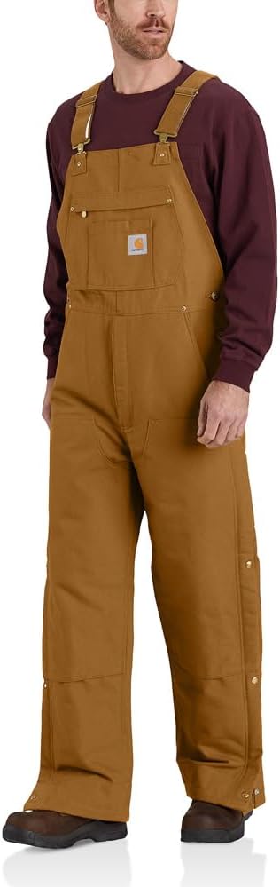 Carhartt Men's 104393 Loose Fit Zip-to-Thigh Bib Overall - Quilt Lined