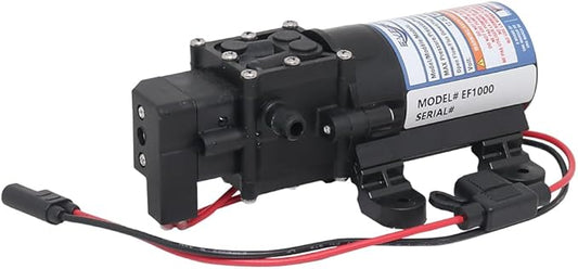 Everflo EF1000-BOX 12V Diaphragm Pump with 3/8" Hose Barb Ports, 1.0 Gpm