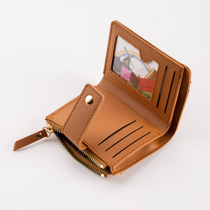Hana - Compact Diamond-Stitched Pattern ID Window Wallet