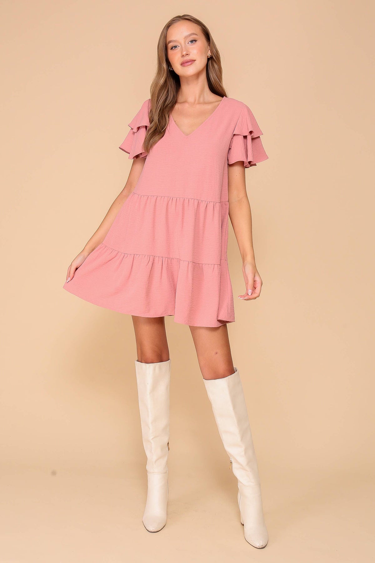 TIMING - Airflow Tiered Mini Dress