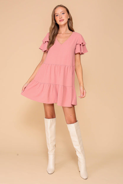 TIMING - Airflow Tiered Mini Dress