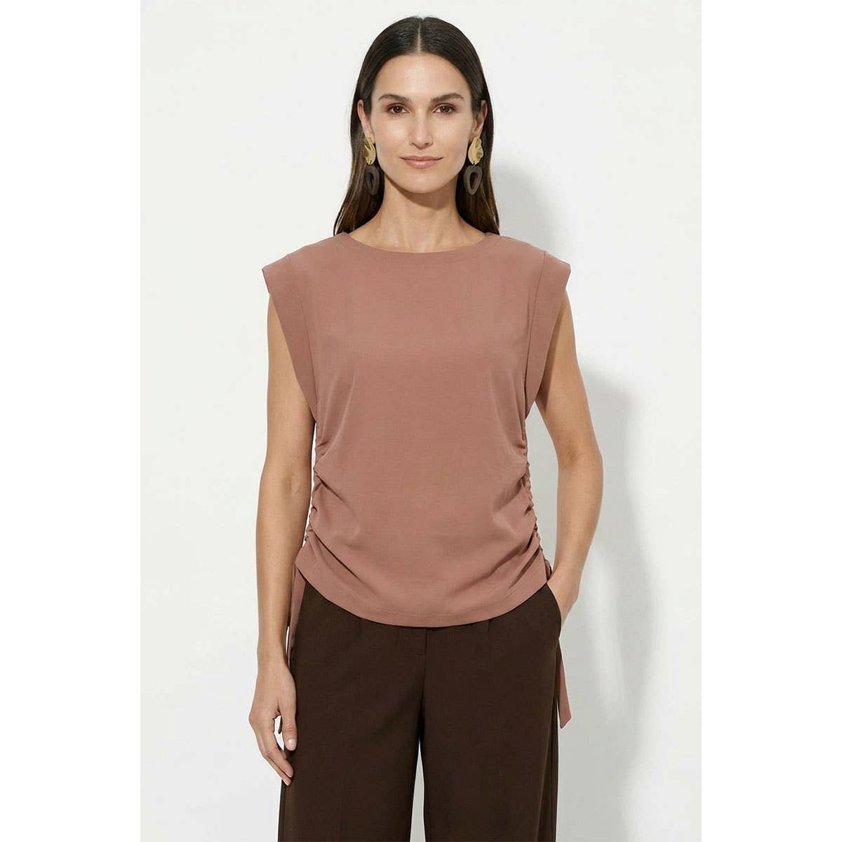 Naked Zebra - Ruched Side Short Sleeve Top