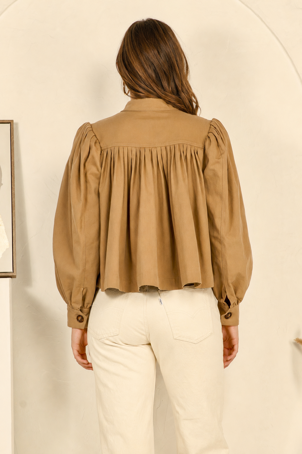 Reminiscence - Cotton Blend Cape Cropped Bomber Jacket RT169